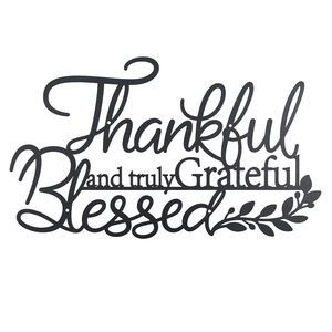 Metal Wall Art Decor,thankful Grateful Blessed Wall Deco (style 2)💫